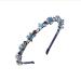 Urieo Thin Rhinestone Headband Bling Crystal Head Bands Diamond Hairband Vintage Parties Hair Accessory for Women (Blue)
