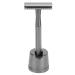 Long handle double edge razor zinclegation safety razor men Servant brass handle double edge razor with base for facial care (black)