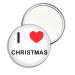 I Love Christmas - 55mm Round Compact Mirror