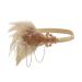 FRCOLOR 1920s Flapper Headpiece 1920s Flapper Headband Rhinestone Hair Band Headpiece Head Accessories Party Headband Champagne