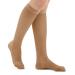 Collections Etc Knee High Compression Stockings Firm (20-30 mmHG) Closed Toe - Made in USA Beige XL