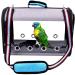 IDAS Bird Travel Cage Light weight Transparent Bird Travel Carrier PVC Transparent Parrots Travel Cage Breathable Pet Birds Bag Backpack with Shoulder Strap and Wooden Stick Stand (Blue)