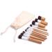 VVStudio Makeup Brush Set 11 Pcs Bamboo Brush Set Foundation Powder Blending Concealer Eye Shadows Cosmetics Brushes with Organizer Canva Pouche