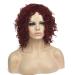 SHIYID Women's Medium Kinky Curly Red African American Wig Synthetic Natural Full Wigs
