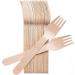Wooden Forks Disposable - 100 Splinter-Free 6.5" Compostable Forks Biodegradable and Eco Friendly Disposable Forks Utensils for Outdoors and Parties