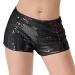 JUST BEHAVIOR Women's Sequin Shimmer Sexy Rave Booty Metallic Shorts Black Red Silver Gold Black Large