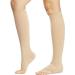 Alexander1 compression socks Open Toe Knee High Calves Compression socks Women 20-30 mmHg Poured Support for Varicose Venins edema Flight socks (Color: Skin Size: L XL 38 41)