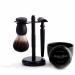 Razor holder practical shaving brush for men classic 6-piece black shaving brush holder set double-sided soap shell metal care tools Male Black
