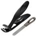 Xvilmaun Angled Nail Clippers Thick Nail Clippers for Men | Large Nail Cutter with Angled Head | Anti Splash Fingernail Clippers Wide Mouth Nail Clippers Nail Trimmers Black Suit