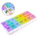 Weekly Pill Organizer 7 Day Large Storage Pill Box AM PM Daily Easy Fill Medicine Pill Cases Two Time A Day Pill Case Rainbow Design