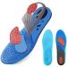 Comfort Gel Shoe Insoles for Long-Time Walking and Standing - All-Day Shock Absorption and Cushioning - Light Blue - US Men 3-9 & Women 4.5-11 - Buy Online on GoSupps.com