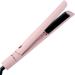 Hair Straightener and Curler 2-in-1 Pink Titanium Flat Iron 1 Inch Anti-Scald Hot Tools Infrared Negative Ions Long-Lasting Hairstyles Dual Voltage