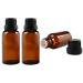 3 empty refillable bottles made of amber-colored glass vials for essential oils Attar glasses with opening and black cap perfume aromatherapy DIY-Make-up accessories size 30 ml