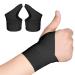 Wrist Thumb Support Braces Ultra Thin Soft Wrist Thumb Support Compression Gloves Adjustable Sports Thumb Bandage Wrap Protector for Relief Pain Carpal Tunnel Arthritis Tendonitis Sprains (Black)