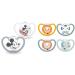 Nuk Space Schnuller |6-18 months |Pacifier with extra ventilation |BPA-free silicone |Disney Mickey Mouse |Gray and white |2 pieces & Space Day & Night Baby Casing |18-36 months