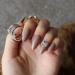 Hujl artificial nails color full color crystal and artificial nails silver butterfly 28 custom logo shiny drop -shaped fake nails