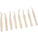 Shenruifa 8-Part Eyelash Extension Tweezers Set | Stainless Steel Curved & Straight Tweezers | Beauty Tools | Mother-of-Pearl Gold Finish - Buy Online on GoSupps.com