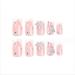 Foccna White Press On Nails - Medium Long Rhinestone Bling Glossy Square 3D Butterfly Fake Nail Tips - 24pcs for Women & Girls - Buy Online on GoSupps.com