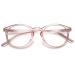 Koosufa fashion anti blue light reading glasses spring hinge women men men round reading aid visual tired glasses 1.0 1.25 1.5 1.75 2.25 2.75 3.5 4.0 1x transparent pink 0.0 x