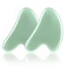 Uraqt Gua Sha Stein Massage tool 2 Natural Jade Guasha Board Massage Stones Scraping Massage Tool for Spa Facial Care Anti-Aging light green