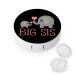 Elephant Big Sister Round Case For Contact Lens Kit Storage Box with Mirror Printed