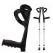 GHFTCCF Folding Crutches for Travel (1 Pair) Crutches for Walking Forearm Crutches for Adult Aluminum Crutches Adjustable Silver Anniversary