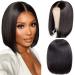 Short Bob Wig Human Hair 13X4X1 T part Bob Wig Human Hair Wigs for Black Women Middle Part Brazilian Remy Hair 12In Bob Wigs Straight Bob Wigs 150% 12 Inch T Part Natural Color