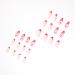 24pcs Short Almond French Tip Stick on Nails - Rose Red Press on Nails | Removable Glue-on Fake Nails for Women & Girls - Buy Online on GoSupps.com