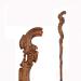Solid Wood Crutch Mahogany Elderly Crutch Non-Slip Root Carved Wooden Cane Suitable for The Elderly and Disabled Beautiful Scenery Bathing in Sunlight Brown