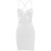 Shop Beaded Lace Strap Camisole Hip Skirt Dress - Spring Knitted Sexy Back Dance Dress for Teenagers - White S - Buy Online on GoSupps.com
