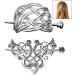 Gearmax 2 Pcs Celtic Hair Stick Silver Knot Hair Clip Vintage Metal Hair Slide Viking Jewelry Hair Clip for Women - Buy Online on GoSupps.com