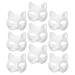 Pretyzoom 9 pieces of cat masks to make your own white paper masks Unpainted empty animal regulatory masks to do it yourself thera-mask masquerade masks for costume props
