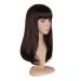 MapofBeauty Fashion Flat Bangs Curls Long Dark Brown Wig - Daily Wear & International Shipping - Buy Online on GoSupps.com