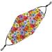 Kids Washable Face Mask - Adjustable Earloops & Nose Wire - 3 Layer Cotton - Ages 5-12 - Filter Pocket - Hibiscus Design - Buy Online on GoSupps.com