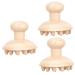Healeved 3 Pcs Massage Comb Wooden Meridian Comb Child All Wood Beech
