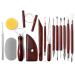 LINPHCEY 15Pcs Pottery Clay Sculpting Tools Polymer Clay Tools Wood Carving Tools Pottery Clay Modelling Tools Double-Ended for Sculpture Modelling Clay Polymer Ceramic Embossing with Storage Case 15PCS SET