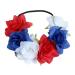 Stretch Rose Flower Headband Mexican Floral Headband Flower Head Crown Floral Hair Wreath Flower Garland Headband White Blue Red