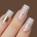 DANNI & TONI 28 Stickers Semi Cured Nail Wraps Soft Self-Adhesive Gel Nail Stickers(Aphrodite) Pink and Sky Blue Gradient with Golden Pattern