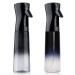 Golden Cow Continuous Ultra Fine Mist Spray Bottle,Reusable Empty Plastic Fine Mist Sprayer Bottle for Hairstyling, Cleaning, Plants, Misting & Skin Care and more.(10oz/300ml) (Gradient blue-black,Gradient Black)