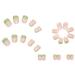 Justotry 24 Pcs Green & Nude Swirl Fake Nails - Short Stick on Nails with Designs for Women | Acrylic Square False Nails with Glue for Nail Art - Buy Online on GoSupps.com