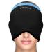 Migraine Ice Head Wrap  Headache Relief Hat for Migraine  Wearable Headache Relief Cap Eyes Mask for Puffy Eyes  Tension  Sinus & Stress Relief  Hot and Cold Therapy Migraine Relief Cap(Blue-Black)