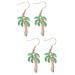 Post Earrings for Women 2 Pairs Womens Earrings Delicate Earbob Ear Jewelry Ear Decoration Coconut Tree Miss Fresh Green Ear Dangle Womens Earrings Greenx2pcs 6x6cmx2pcs