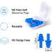 100 Pairs Silicone Reusable Ear Plugs for Sleeping, Swimming, Concerts, Shooting - Noise Cancelling & Snoring - Includes Carry Cases - Buy Online on GoSupps.com