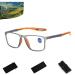 Men's Sports Ultra-Light Anti-Blue Light Presbyopic Glasses High Definition Reading Glasses Anti-Slip Cycling Glasses with Glasses Case Glass Bags Glasses Cloth.(+1.00 orange) +1.00 Orange
