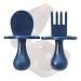 Grabease Baby Spoons Baby Led Weaning Supplies Baby Utensils Baby Spoons Self Feeding Bpa-Free & Phthalate-Free for Baby & Toddler 1 Set Navy