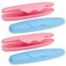 COM-FOUR 4x toothbrush case foldable transport and storage box for toothbrushes in blue and pink 21.2 cm (04 pieces- blue + pink)