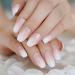 24 White Clear French medium sized coffin artificial Nail French Fake nail with Shine Nail Tips Art Design for women and girls - Buy Online on GoSupps.com