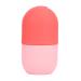 Ice face scooters silicone non-slip handle face ice pain relief facial ice to tighten the skin durable ice cream facial form for facial massage skin care (new pink)