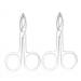 Motanar 2 Pieces Tweezers Scissor Handle Straight Tip Scissor Shaped Eyebrows Tweezers for Hair Plucker Remover Facial Hair Eyebrows Care (Silver)