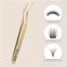 Lash Applicator Tool: Stainless Steel Curved Cluster Lash Tweezers - Gold - Buy Online on GoSupps.com